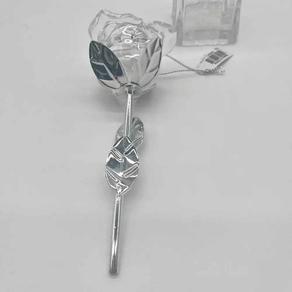 Clear Acrylic Rose NWT and Vase, Flower Decoration Ornament